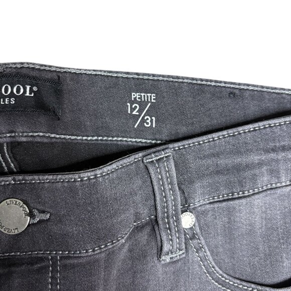 Liverpool High Rise Ankle Skinny Jeans Black Petite Size 12/31 - Picture 5 of 7